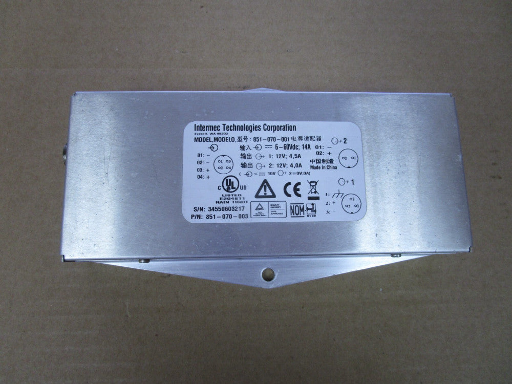INTERMEC CONVERTER ADAPTER 851-070-001 60Vdc 14A