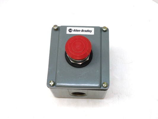 ALLEN BRADLEY 800T-1TZ SER T DIE CAST RED PUSHBUTTON ENCLOSURE 800T-FX6D4 SER T