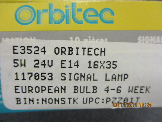 ORBITEC, E3524, SIGNAL LAMPS, 16 X 35, 24V5W, BRAND NEW!