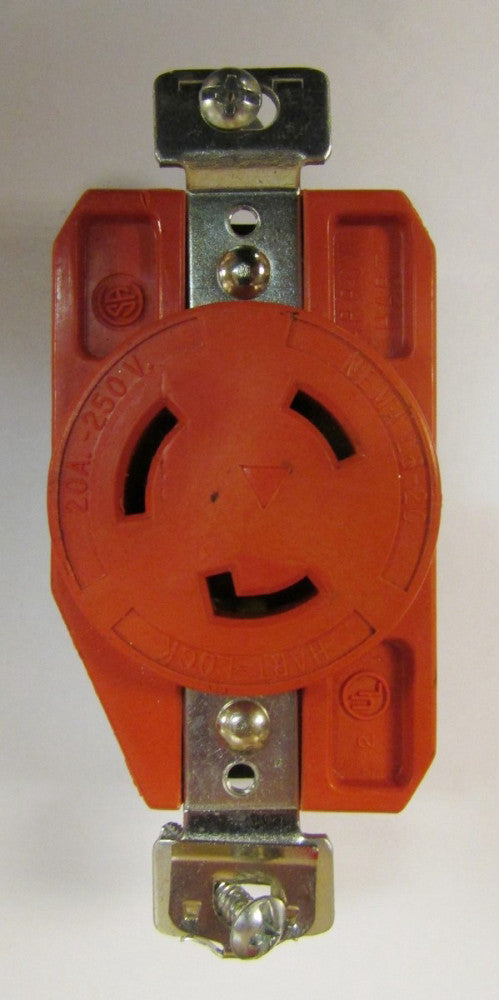 ARROW HART IG6210 L6-20 250 V 20 Amp ORANGE Hart Lock Receptacle L6 20