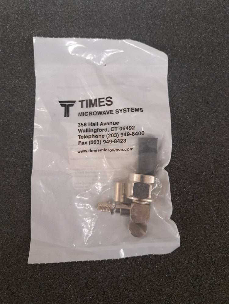New, Times Microwave, TC-240-NMH-RA, CONN N PLUG R/A CRIMP 50 OHM