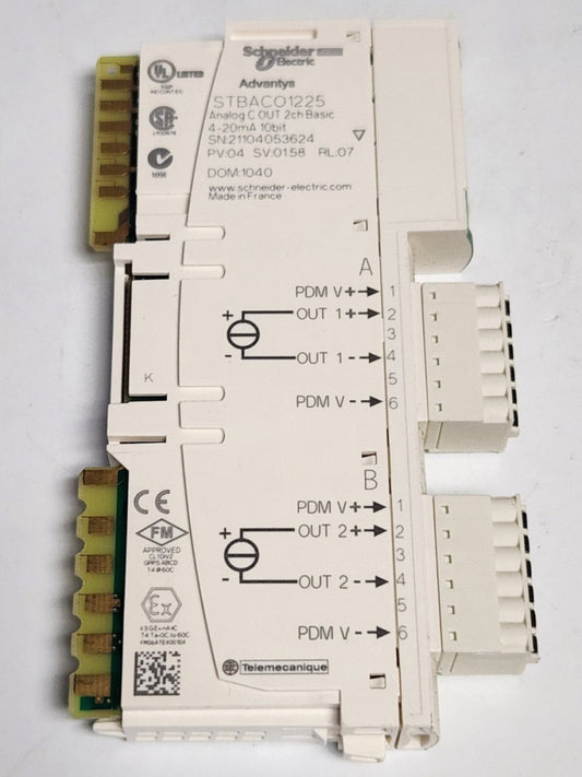 SCHNEIDER ELECTRIC MODICON STBACO1225 Advantys ACO1225 Analog Output Module