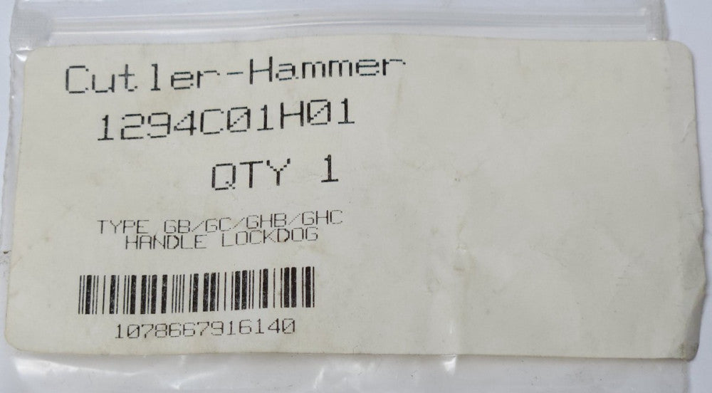 EATON CUTLER HAMMER 1294C01H01 Type GBGC GHB GHC Breaker Handle Lock DOG