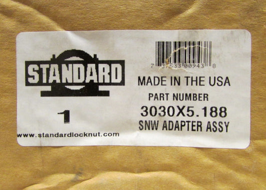 STANDARD 3030X5.188 SNW Sleeve Adapter Assembly 3030X5 188