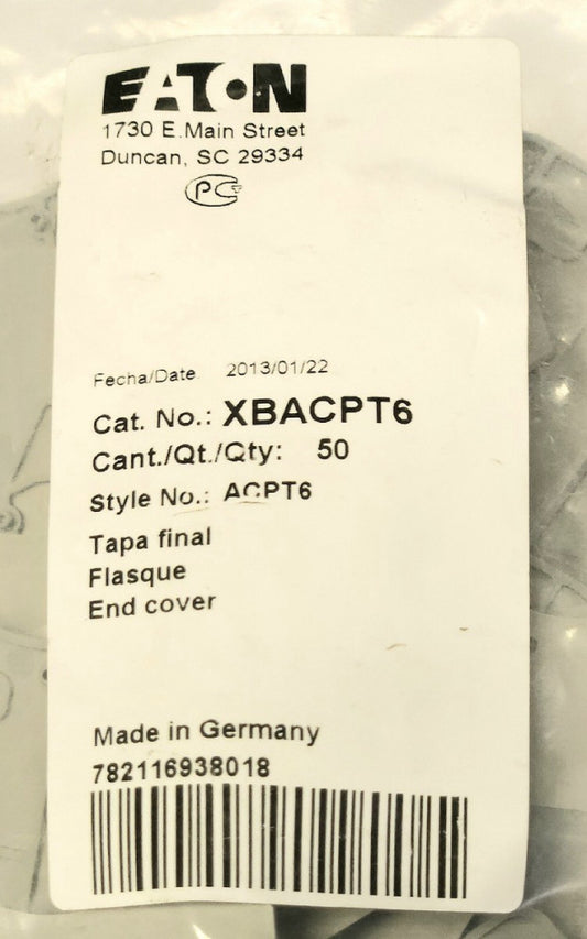 BAG OF 50 EATON XBACPT6 ACPT6 Final Terminal Block End Cover PHOENIX CONTACT D
