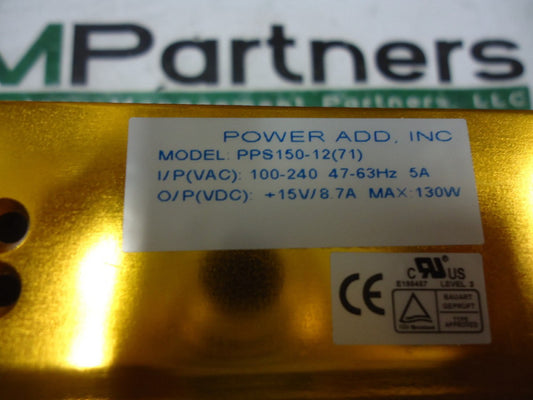 PPS150-12, Power Add, 150 Watt U-channel 15VDC O/P, BRAND NEW!