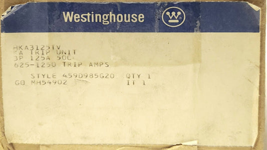 Westinghouse  HKA3125TV 3 pole125 amp HKA3125T 50 DEGREE Trip Unit