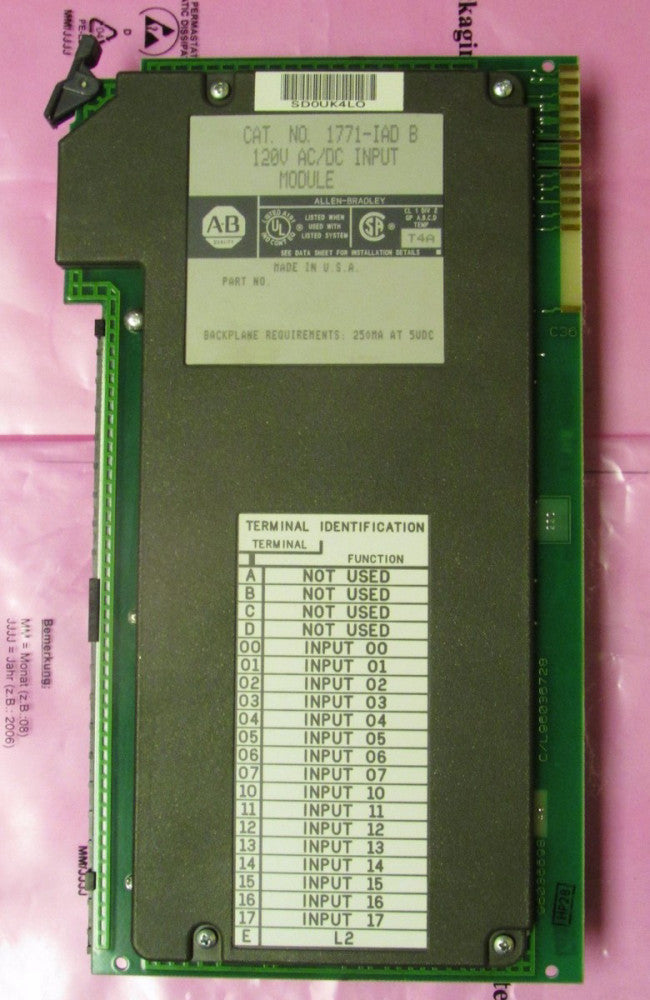 ALLEN BRADLEY Series B Input Module 120V AC DC 1771 IAD