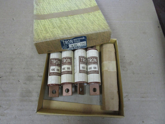 NEW LOT OF 4 BUSSMANN FIVE TRON RECTIFER FUSE KBC 100 100A AMP 600Vac