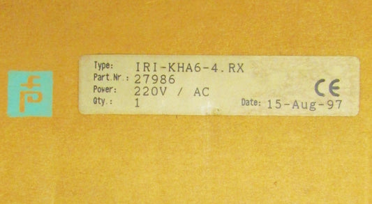PEPPERL FUCHS IRI KHA6 4.RX K System IDENT-I Interface Relay Module