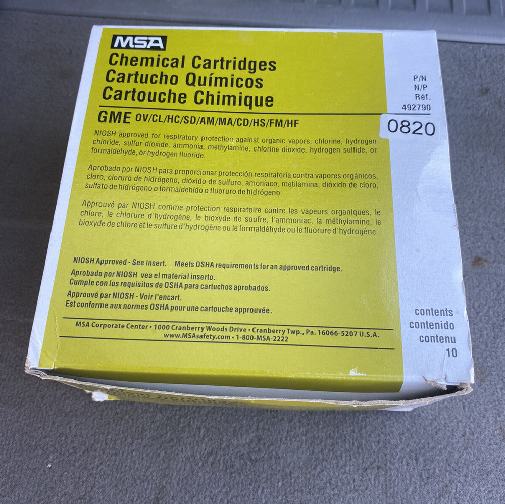 Box Of 10 MSA Multi Gas Chemical Cartridges 492790  Comfo Respirator GME