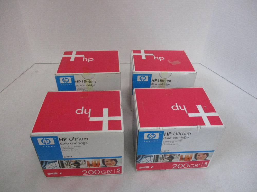 HP LOT OF 4 C7971A ULTRIUM DATA CARTRIDGE 200GB 5 PACK