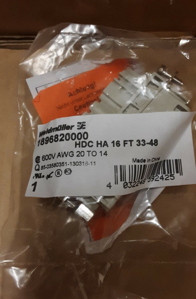 New, Weidmuller, 1896820000 Conn Rectangular F 16 POS Crimp ST Cable Mount