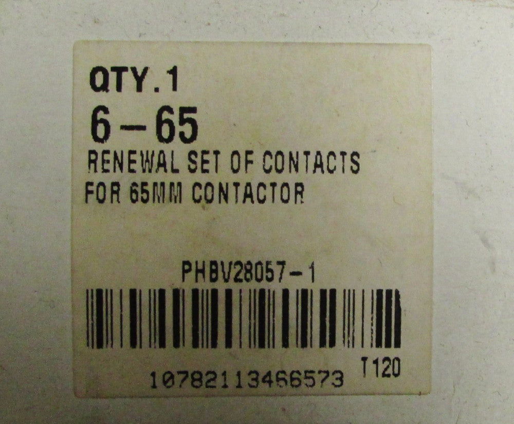 EATON CUTLER HAMMER 6-65 Contact Kit 2 Pole 65 MM Freedom Series Size 1 6 65