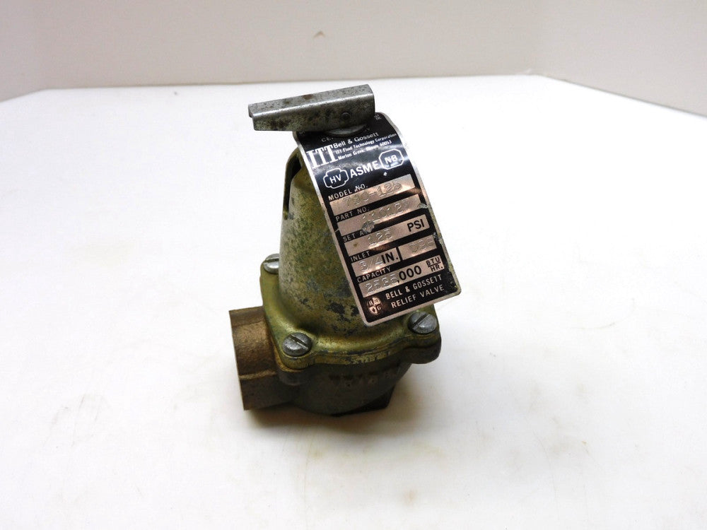 BELL & GOSSETT 790-125 RELIEF VALVE 110127 125PSI 3/4" NPT 2535000 BTU/HR