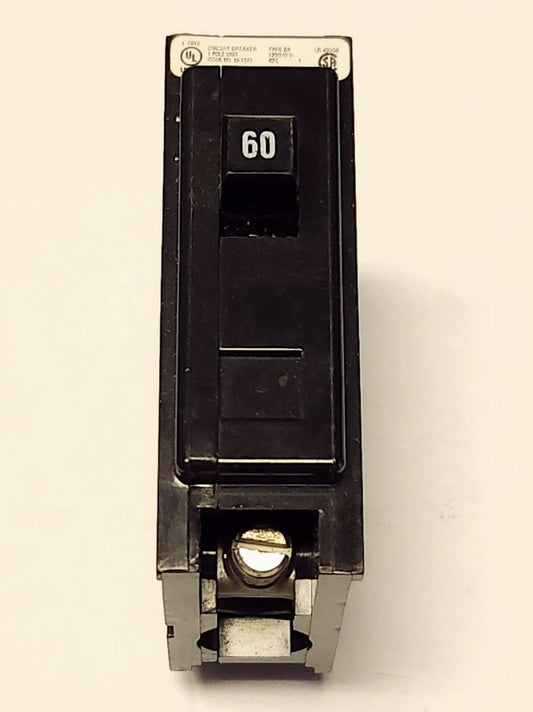 EATON CUTLER HAMMER BAB1060 Single Pole 60 AMP Type BA BAB Circuit Breaker