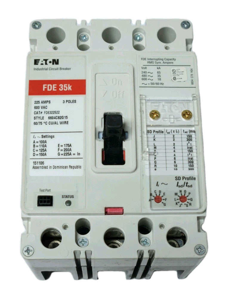 EATON CUTLER HAMMER FDE322522 3 Pole Type FDE 100-225 AMP Electronic LSI Circuit