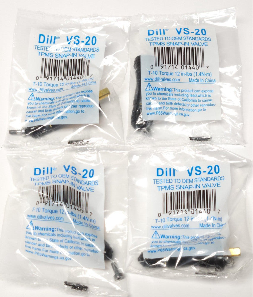 LOT OF 4 DILL VS-20 TPMS Snap In Tire Pressure Monitor System Valve GM and FORD