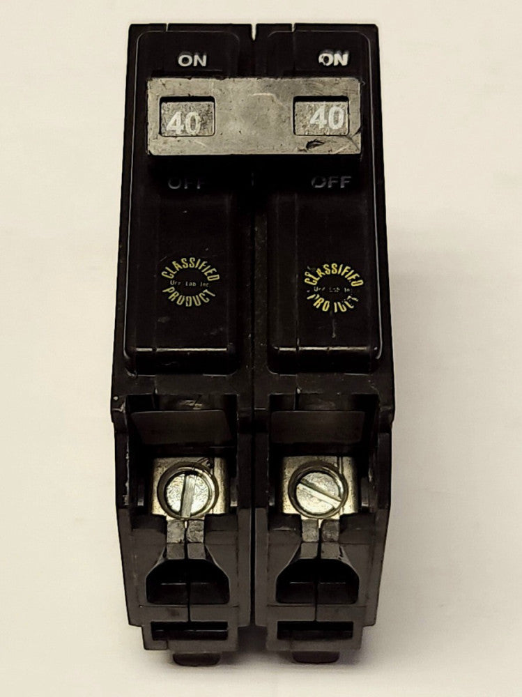 EATON CUTLER HAMMER CHQ240 2 Pole 40 AMP Type CHQ Circuit Breaker