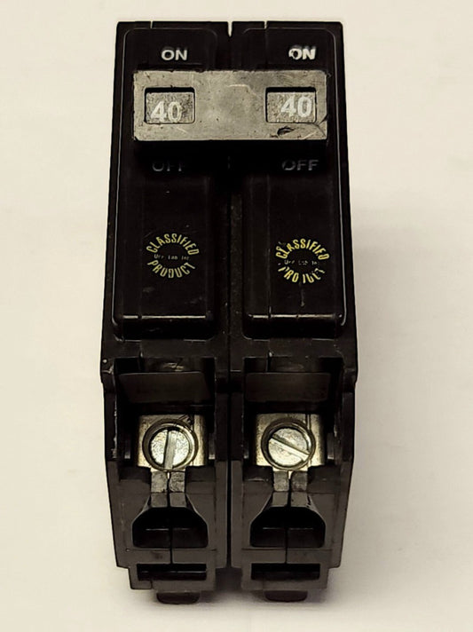 EATON CUTLER HAMMER CHQ240 2 Pole 40 AMP Type CHQ Circuit Breaker