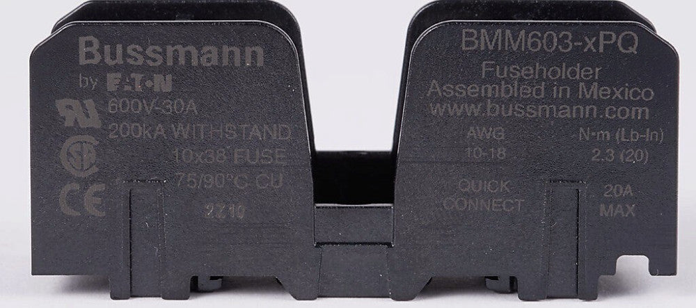 EATON BUSSMANN BMM603 1PQ XPQ 30 AMP Fuseholder TRON Fuseblock 600 VAC 200 Ka