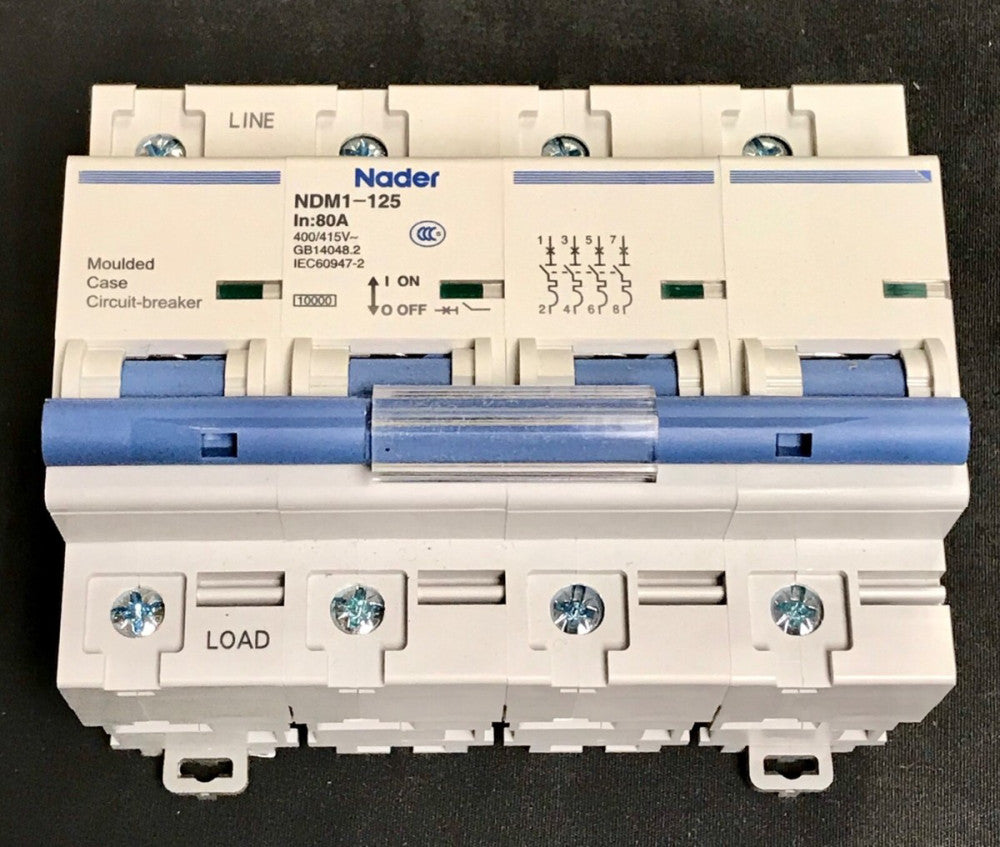 NADER NDM1 125 C80 4 AC400 80 AMP 415V Circuit Breaker NDM1-125 C80/4