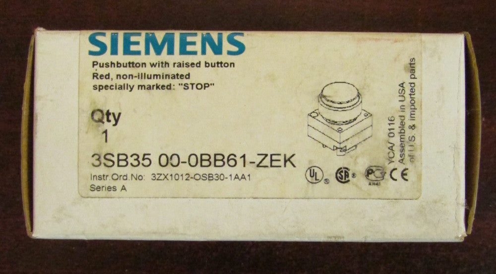 SIEMENS Raised Red STOP Push Button Operator 3SB35 00 0BB61 ZEK