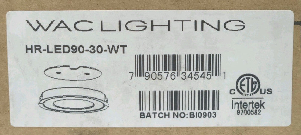 WAC LIGHTING HR HED90 30 WT 3" HR90 LED Undercabinet Button Light 24 VAC VDC 300