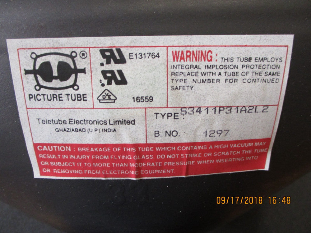 Teletube S3411P31A2L2 14" CRT. Brand New!