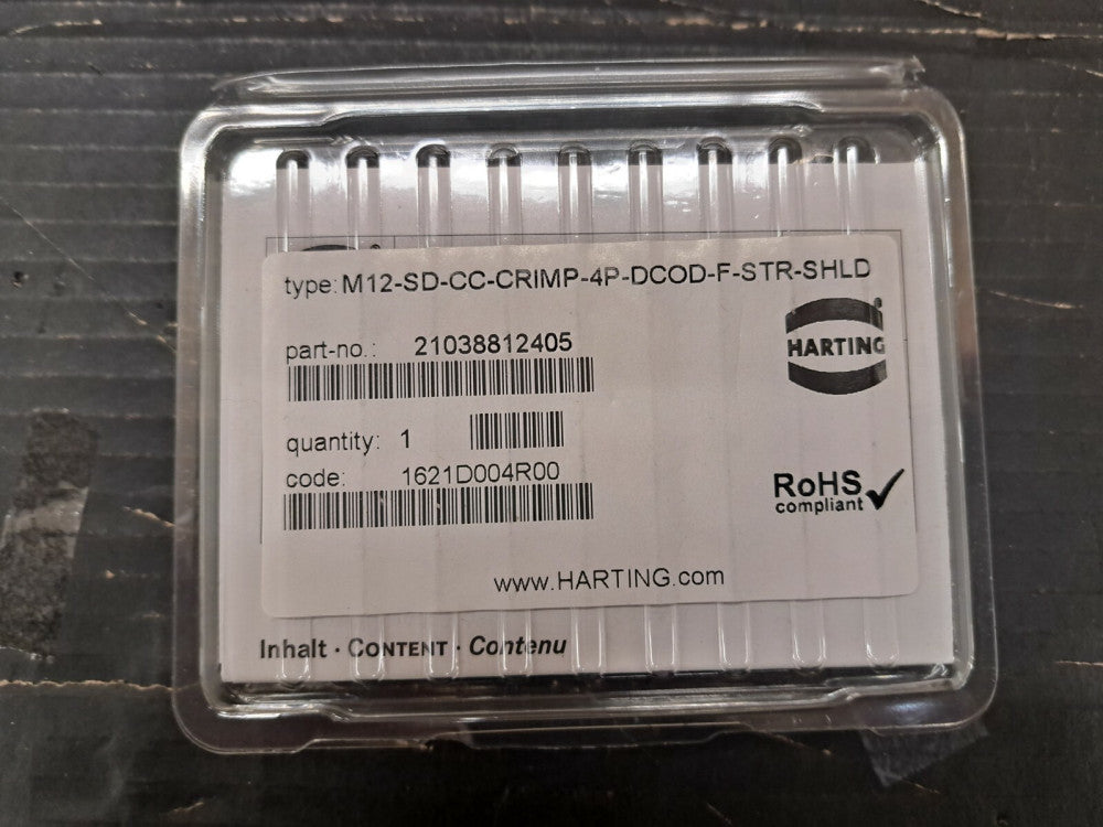 New, Harting, 21038812405, CONN PLUG HSG FMALE 4POS INLINE