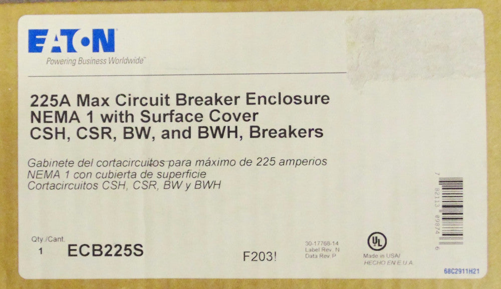 EATON CUTLER HAMMER Nema 1 225A CSH CSR BW BWH Circuit Breaker Enclosure ECB225S