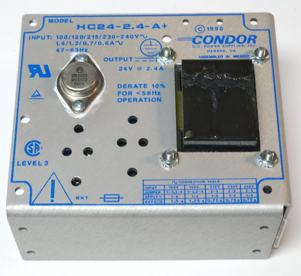 CONDOR HC24 2.4 A+ Power Supply HC24-2.4-A+ Input 100-240 VAC Output 24 VDC