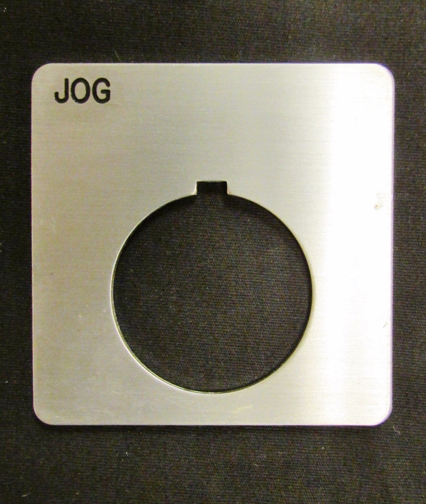 WESTINGHOUSE CUTLER HAMMER ALLEN BRADLEY JOG Legend Plate 2 1/4" X 2 1/4" Square