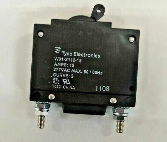 New, Amp/Tyco, W91-X112-15, CIR BRKR 15A 277VAC 48VDC