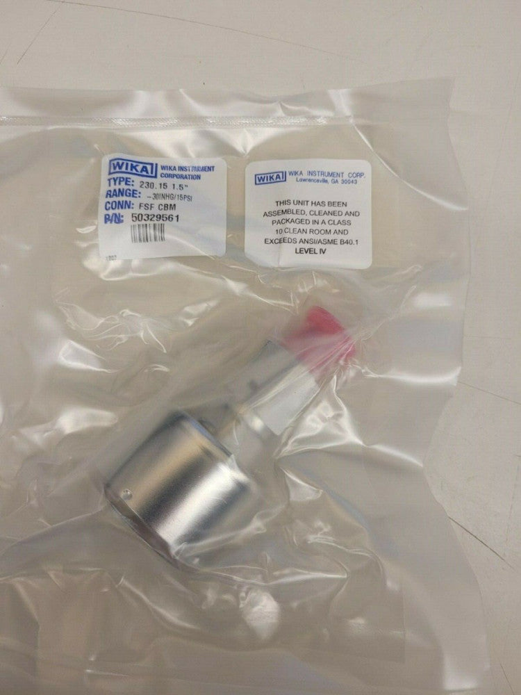 NEW, WIKA, 230.15-1.5-CBM-FSF-30-0-15, P/N 50329561, 1.5" SS Gauge, CBM, FSF