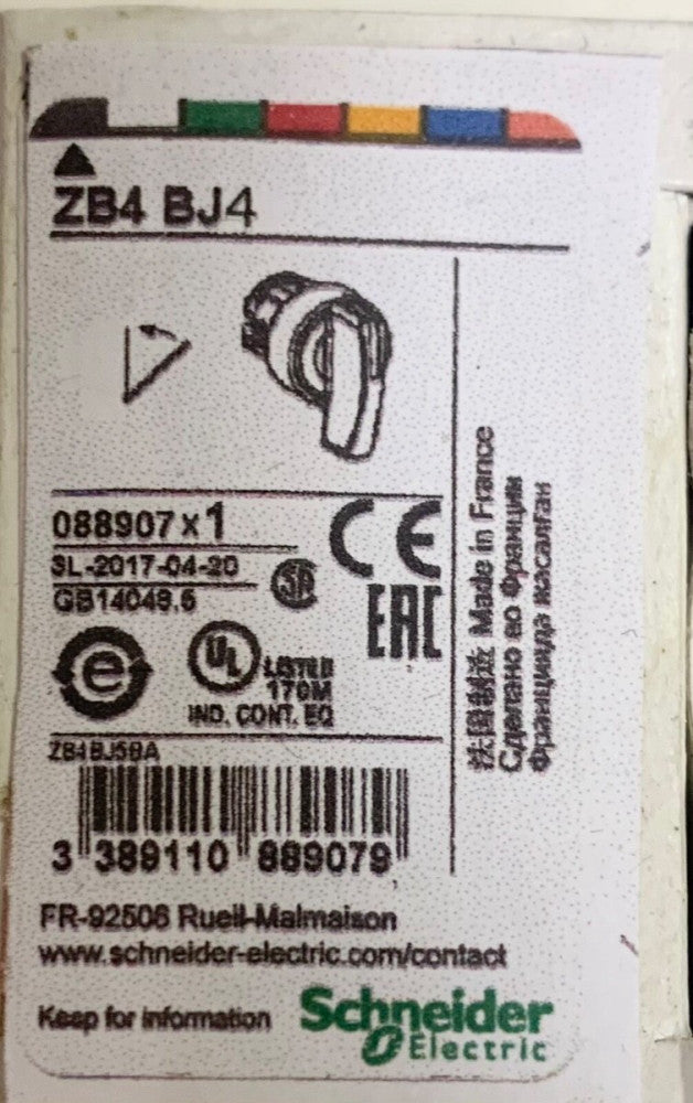 SCHNEIDER ELETRICAL ZB4 BJ4 Long Lever Selector Switch 2 Position Spring