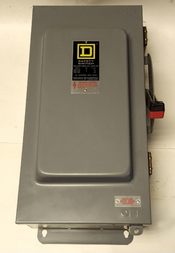 SQUARE D HU363AWK 3 Pole 100 AMP NEMA 12K Heavy Duty Safety Switch 600 VAC