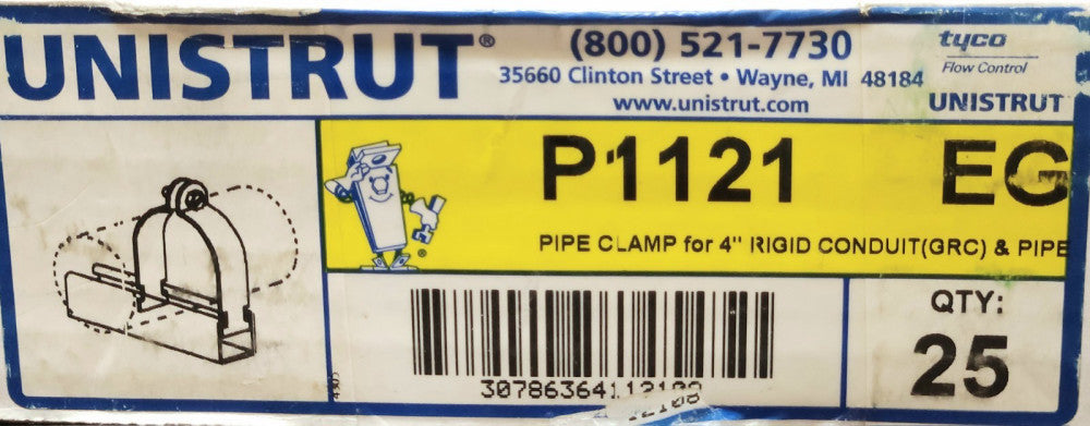 BOX OF 77 UNISTRUT TYCO P1121 Pipe Clamp for 4" Rigid Conduit (GRC) AND PIPE 4