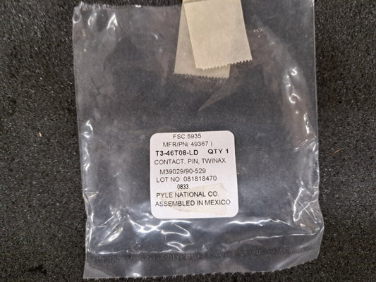 New, Amphenol, M39029/90-529, CONTACT PIN SZ 8 CRIMP GOLD