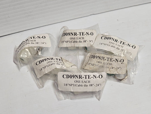 NEW LOT OF 6 SEALCON CABLE CONNECTOR CD09NR-TE-N-O 3/8"NPT .08"-.24"
