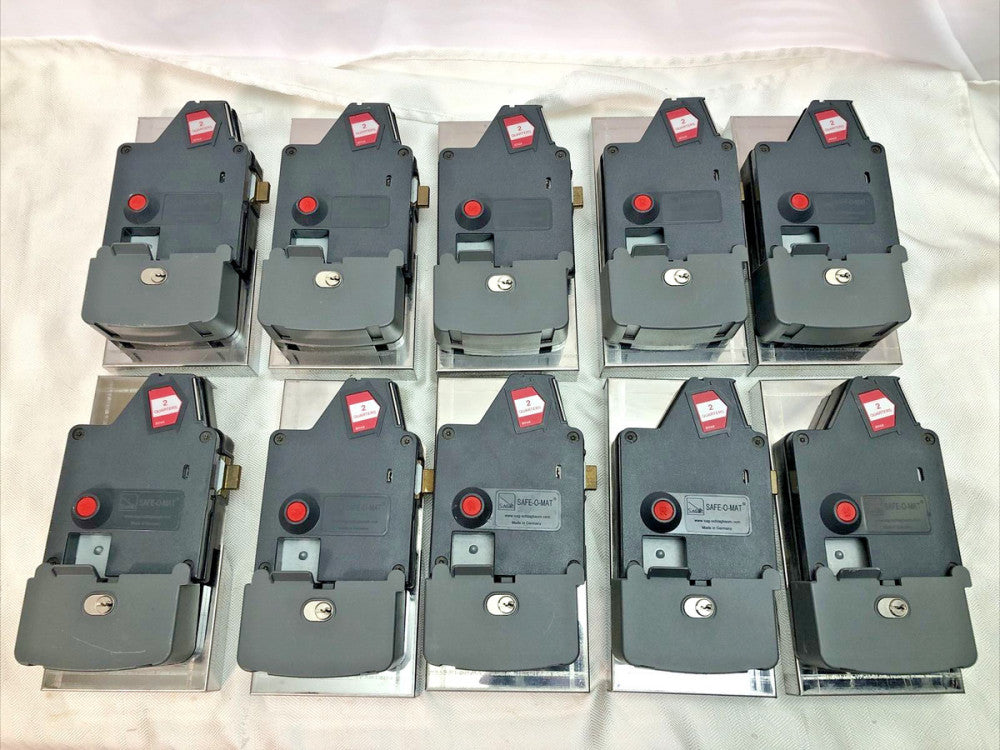 SET OF 10 SAFE-O-MAT COMMERCIAL INDUSTRIAL DEPOSIT QUARTER RETURN BOX 80168