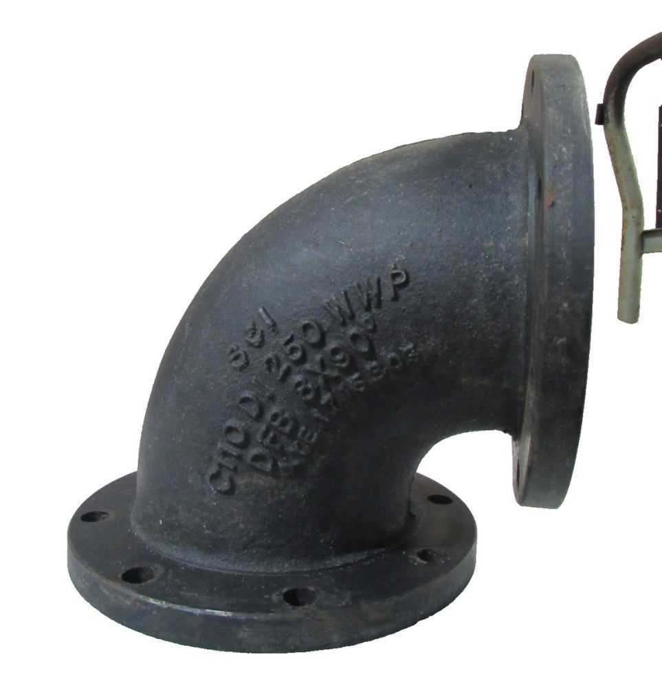 SCI 8" 8 Bolt Flange Cast Iron 90° Elbow Pipe Fiiting C110 DI DFB 250WWP CL150