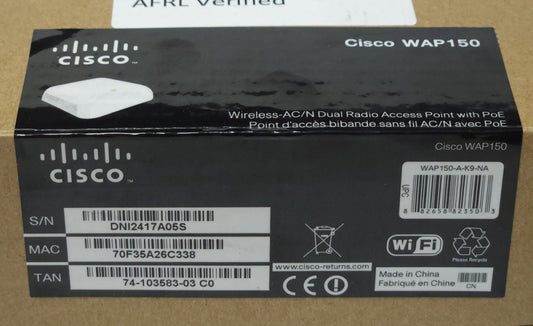CISCO MODEL WAP150 Wireless AC/N Dual Radio Access Point with PoE