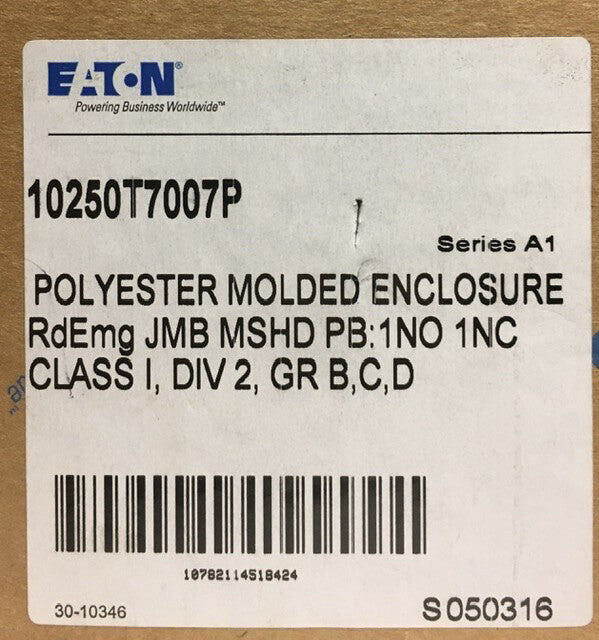EATON CUTLER HAMMER 10250T7007P Jumbo Red Emergency Stop Momentary Pushbutton 