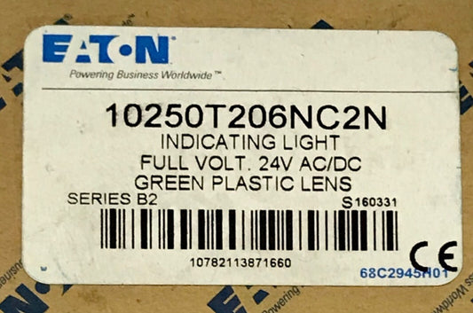 EATON CUTLER HAMMER 10250T206NC2N 24 VAC VDC Green Indicating Light 