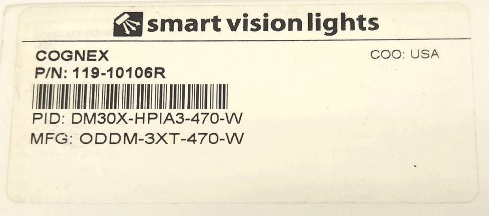 COGNEX 119 10106R SMART VISION LIGHTS DM30X HPIA3 470 W ODDM 3XT 470 W