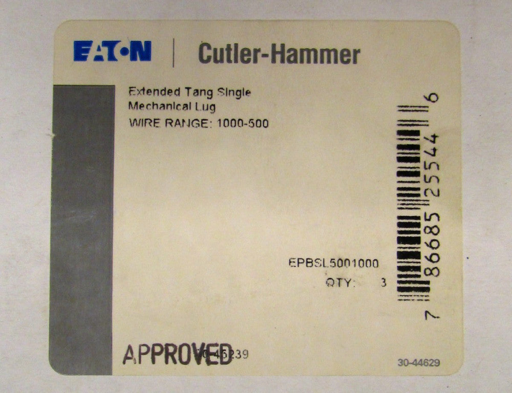 3) EATON CUTLER HAMMER EPBSL5001000 Panelboard Lug Kit 500-1000MCM CML LID2-1000