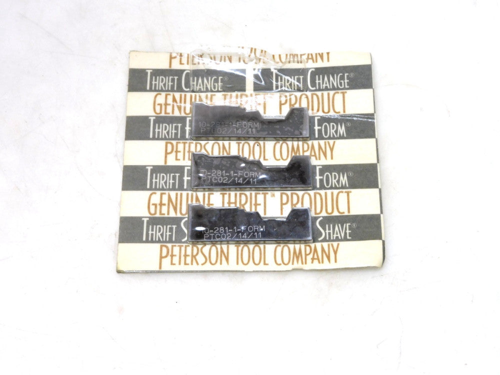 Peterson Tool 10-281-1-FORM Carbide Inserts Lot of 3