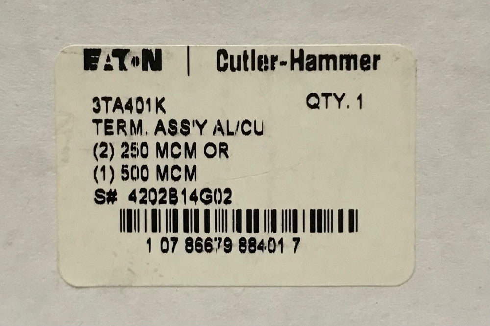 EATON CUTLER HAMMER 3TA401K 3 Pole K Frame Type KD HKD Lug Terminal Kit 