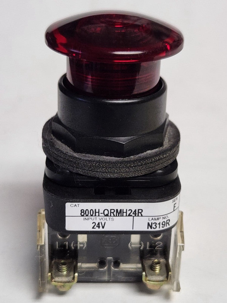 ALLEN BRADLEY 800H QRMH24R 24 Volt Volt Red Illuminated Momentary Pushbutton